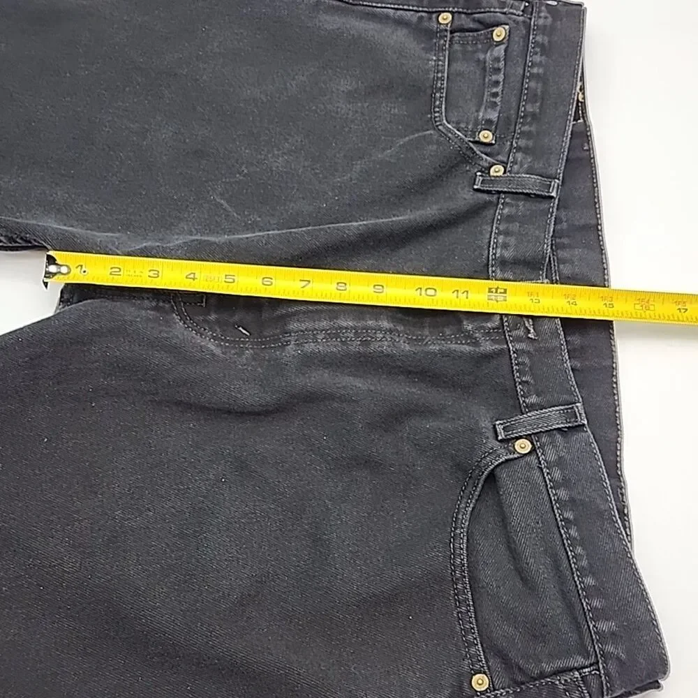 Levi's 505 Denim Jeans Black Wash Men Sz 42 x 30 Red Tab Cotton Regular Fit Zip